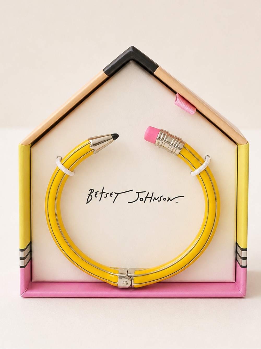 Betsey Johnson Pencil Jewelry Gift Box Original Packaging School Teacher Theme